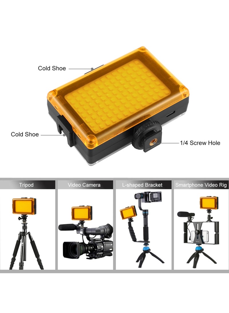 PULUZ Pocket 104 LED 1800LM Professional Vlogging Photography Video & Photo Studio Light with White and Orange Magnet Filters Light Panel for Canon, Nikon, DSLR Cameras