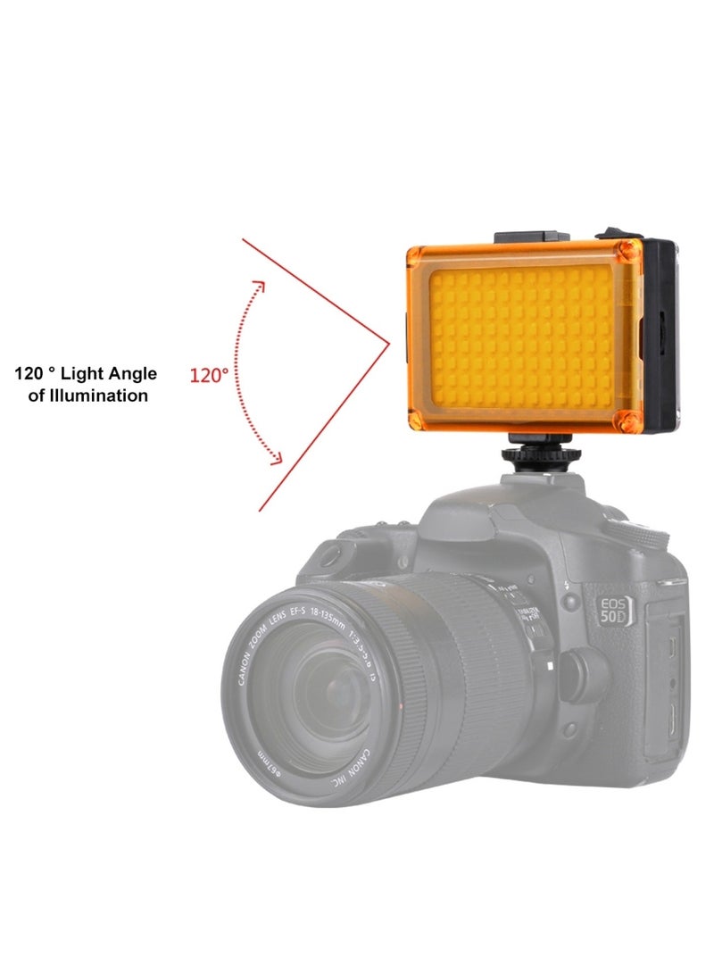 PULUZ Pocket 104 LED 1800LM Professional Vlogging Photography Video & Photo Studio Light with White and Orange Magnet Filters Light Panel for Canon, Nikon, DSLR Cameras