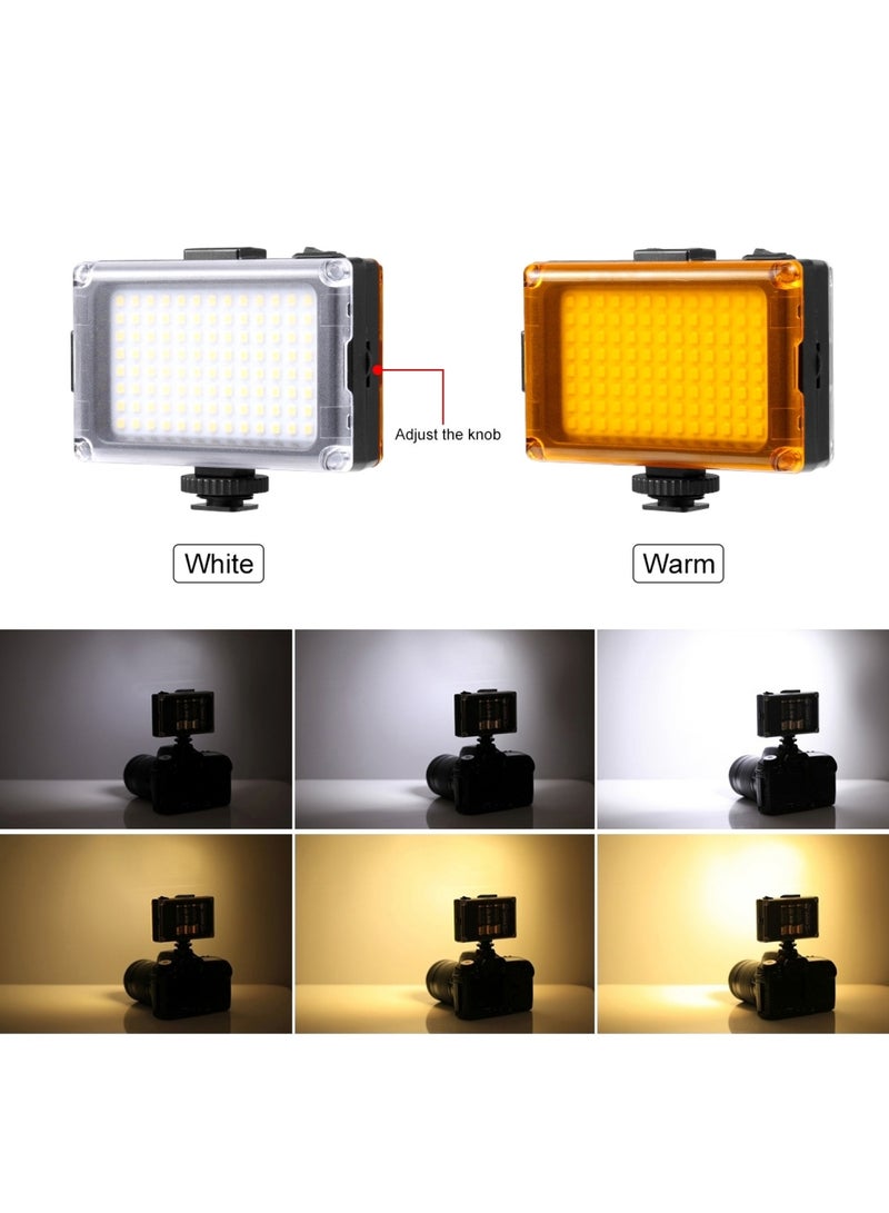 PULUZ Pocket 104 LED 1800LM Professional Vlogging Photography Video & Photo Studio Light with White and Orange Magnet Filters Light Panel for Canon, Nikon, DSLR Cameras