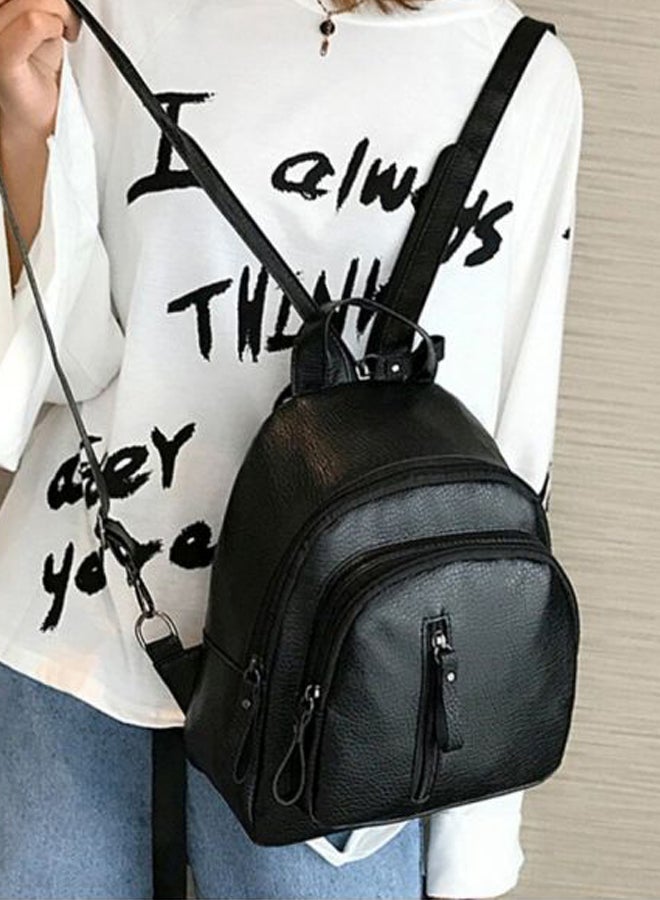 Adjustable Straps Backpack Black