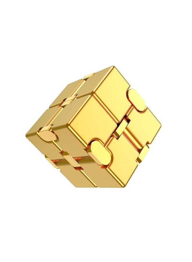 Metal Infinity Cube Toy For Kids Teens And Adults Best Desk Gadget And Sensory Tool For Fidgeting Anxiety And Stress Relief Cool Office Decor And Gift For Men In Metal Aluminum Fidget Toy