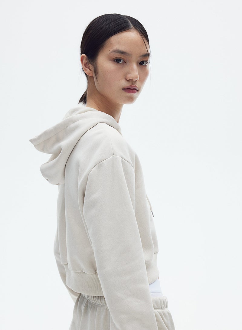 Cropped Zip-Through Hoodie