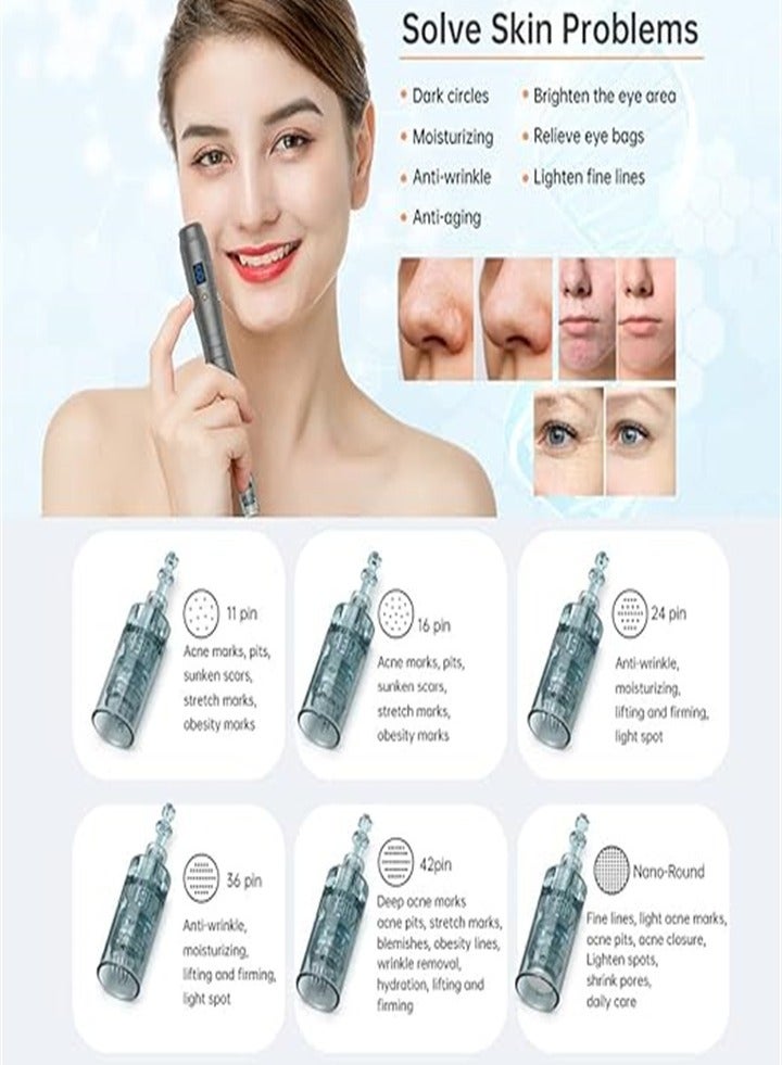 Professional Beauty Micro-Needling Pen - Cordless - Best Face and Body Skincare Kit