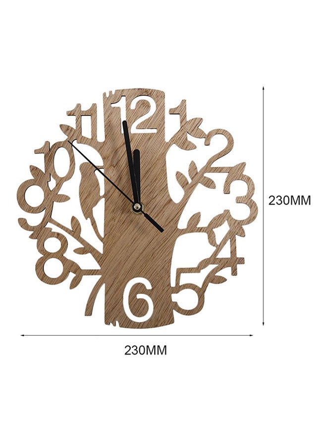 Vintage Design Analog Wall Clock Brown