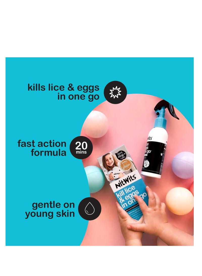 All-in-one head lice treatment spray kills lice and eggs Includes 120ml lice spray and nit comb