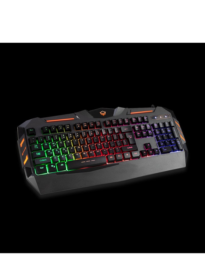 MT-C505 4 in 1 Gaming Combo Kit Anti Ghost RGB Gaming Keyboard 8 Buttons 3200DPI Gaming Mouse, Backlit Gaming Headphone With Omni Directional Microphone, High Precision Gaming Mouse Pad