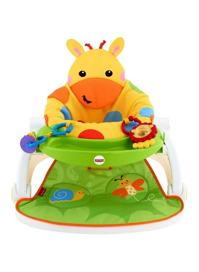 Bright Starts Learn-to-Sit Baby Floor Seat, 2-Positions Grow with Infant, Portable Baby Chair, Includes Sensory Toys, Unisex, 4-12 Months, Playful Paradise