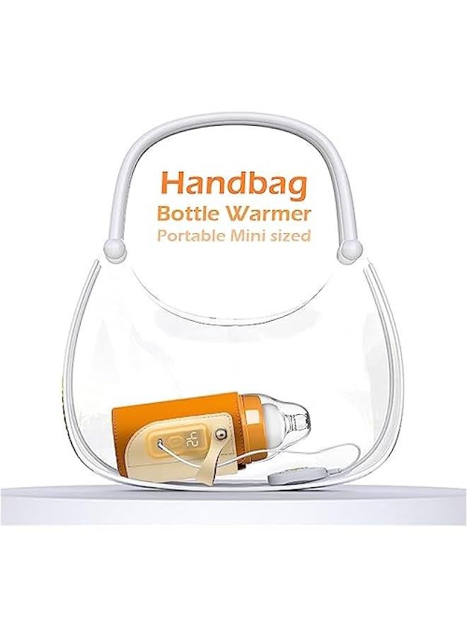 Portable Bottle Warmer for Travel - 38-50℃ Adjustable - Mini Baby Bottle Heater for Breastmilk Powder Milk Water, Fast Night Feeding Milk Warmer for Newborn, Orange, Gears for 38/40/42/46/50℃