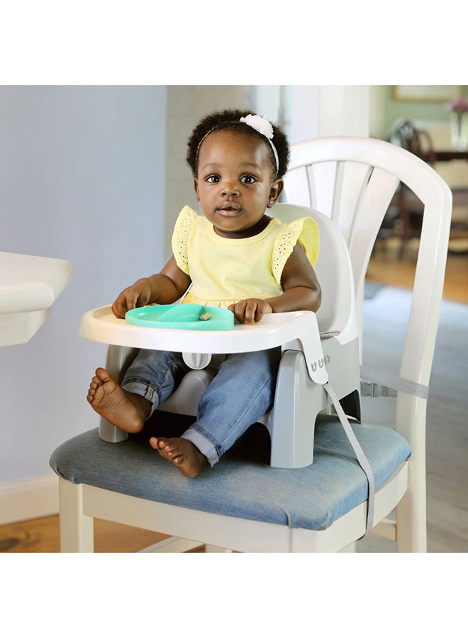 2-In-1 ITY Deluxe Learn-To-Dine Feeding Booster Seat, Dishwasher-Safe Plates, 3-Point Harness, Ages 6 Months+