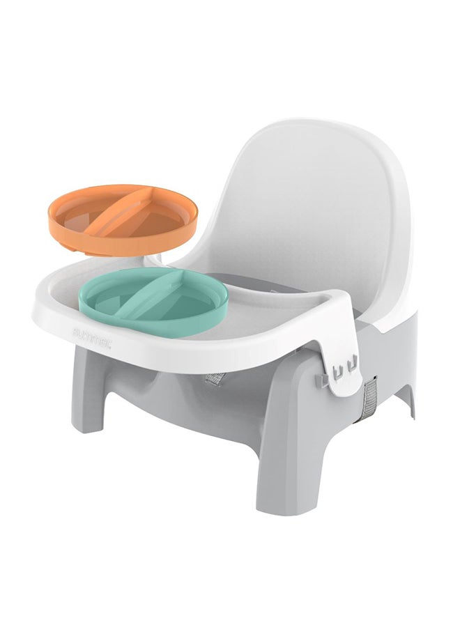 2-In-1 ITY Deluxe Learn-To-Dine Feeding Booster Seat, Dishwasher-Safe Plates, 3-Point Harness, Ages 6 Months+