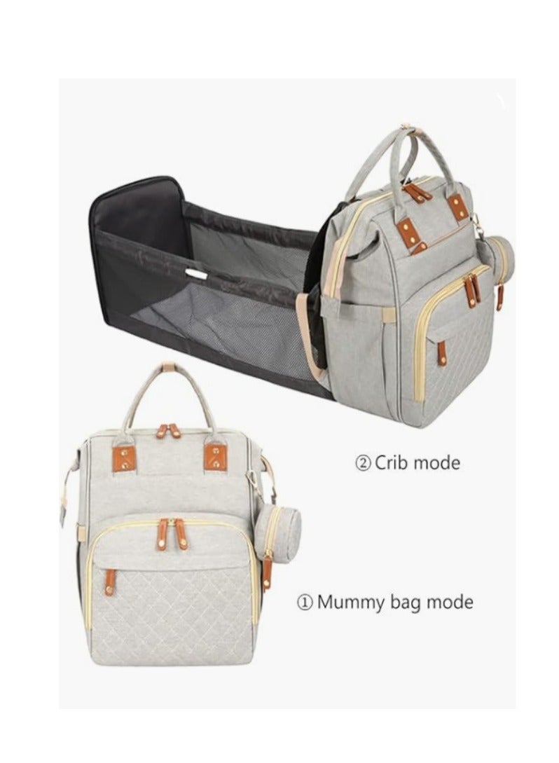 3-in-1 multifunctional baby travel bag, portable bassinet crib with hooks, changing pad and shade cloth, newborn or baby diaper bag