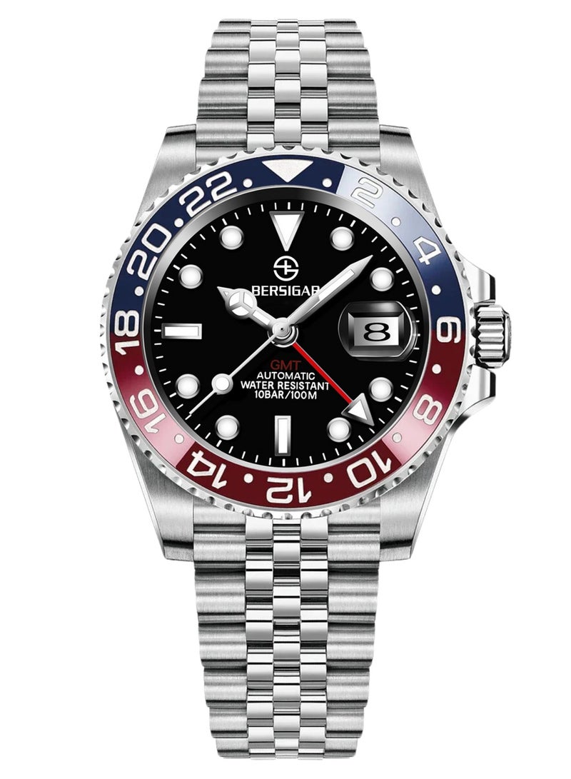 Bersigar BG-1662 Luxaura Pepsi Design Stainless Steel Automatic Water Resistant Watch