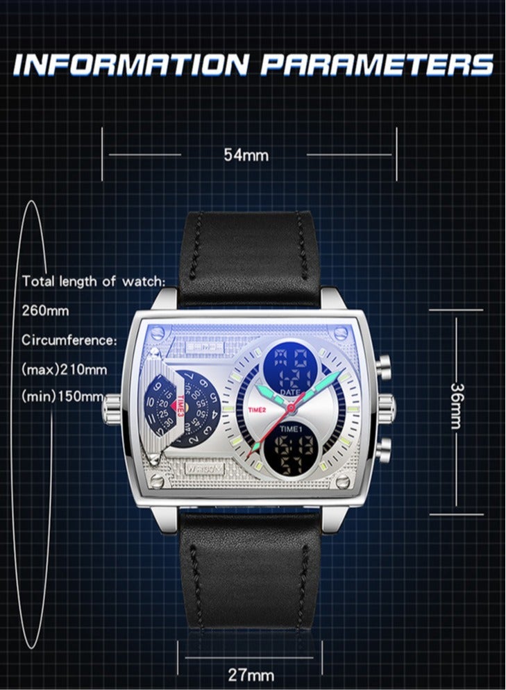 Men's Fashionable Personalized Creative Square Electronic Watch