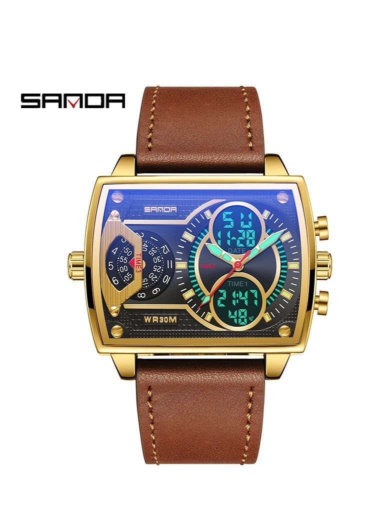 Men's Fashionable Personalized Creative Square Electronic Watch