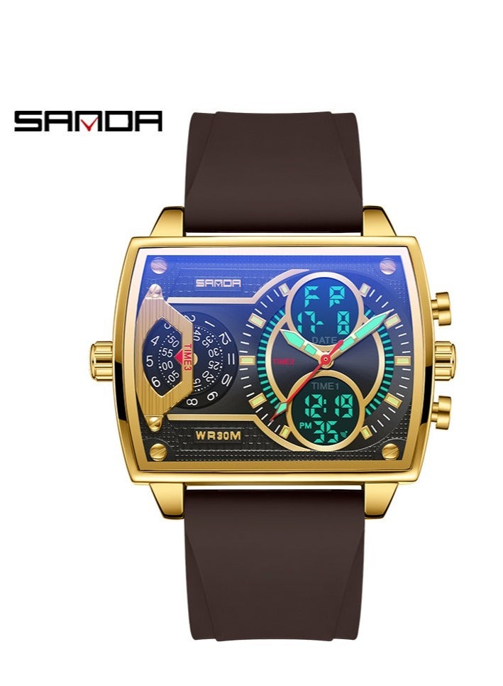 Men's Fashionable Personalized Creative Square Electronic Watch