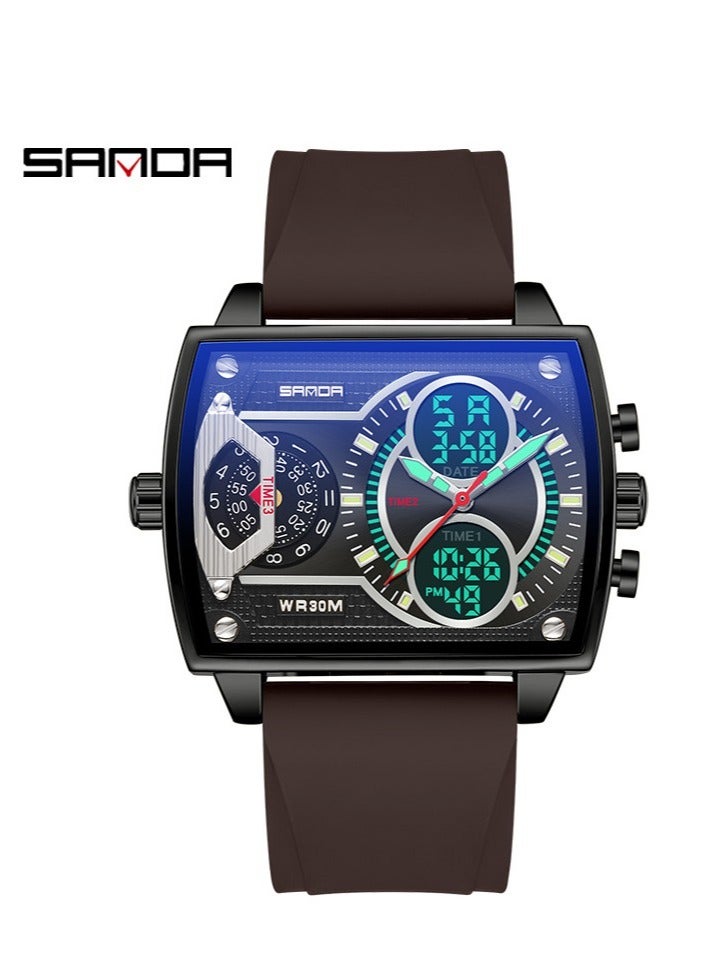 Men's Fashionable Personalized Creative Square Electronic Watch