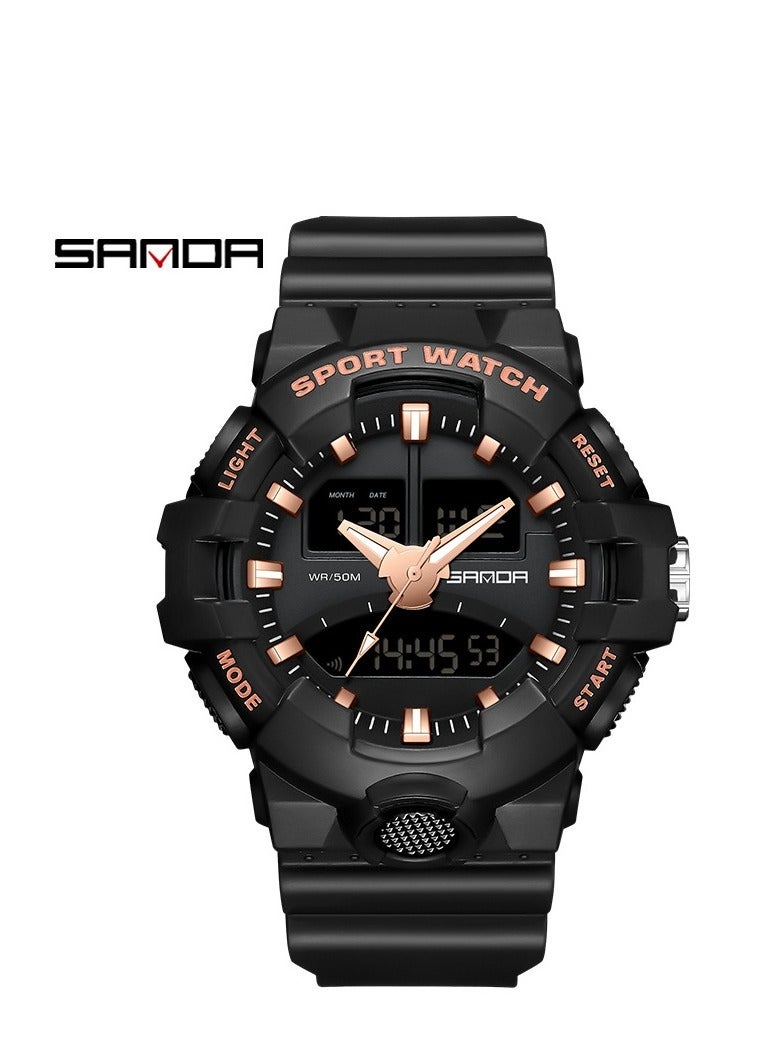 Multifunctional outdoor luminous waterproof watch for young men and women