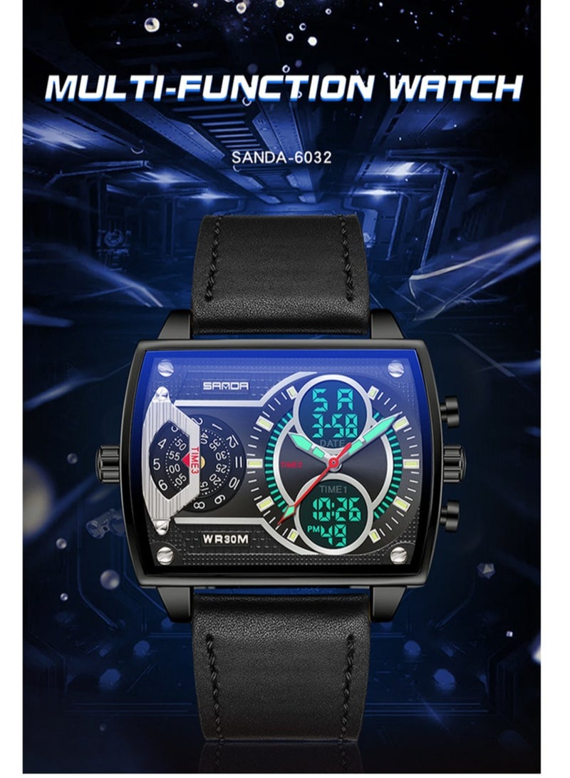 Men's Fashionable Personalized Creative Square Electronic Watch