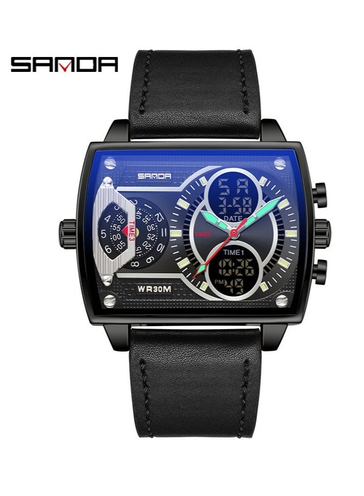 Men's Fashionable Personalized Creative Square Electronic Watch