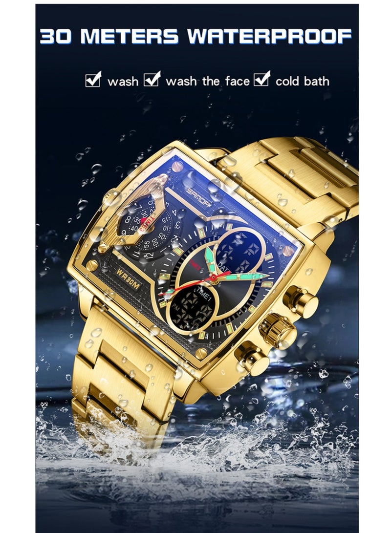 Men's Fashionable Personalized Creative Square Electronic Watch