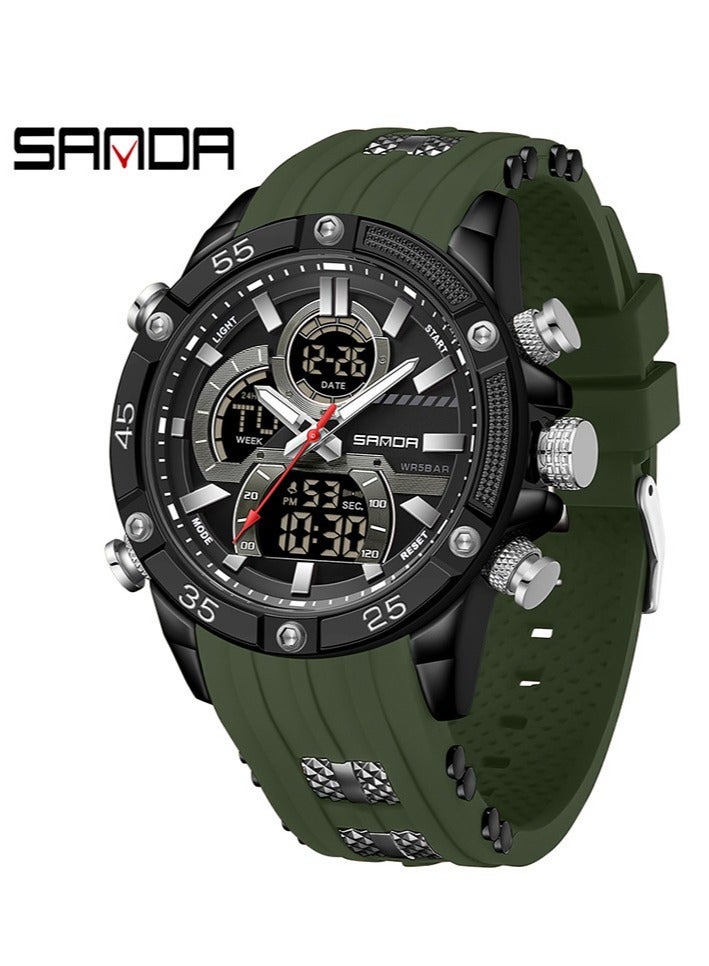 Men's Stylish Dual Movement Waterproof Sports Watch