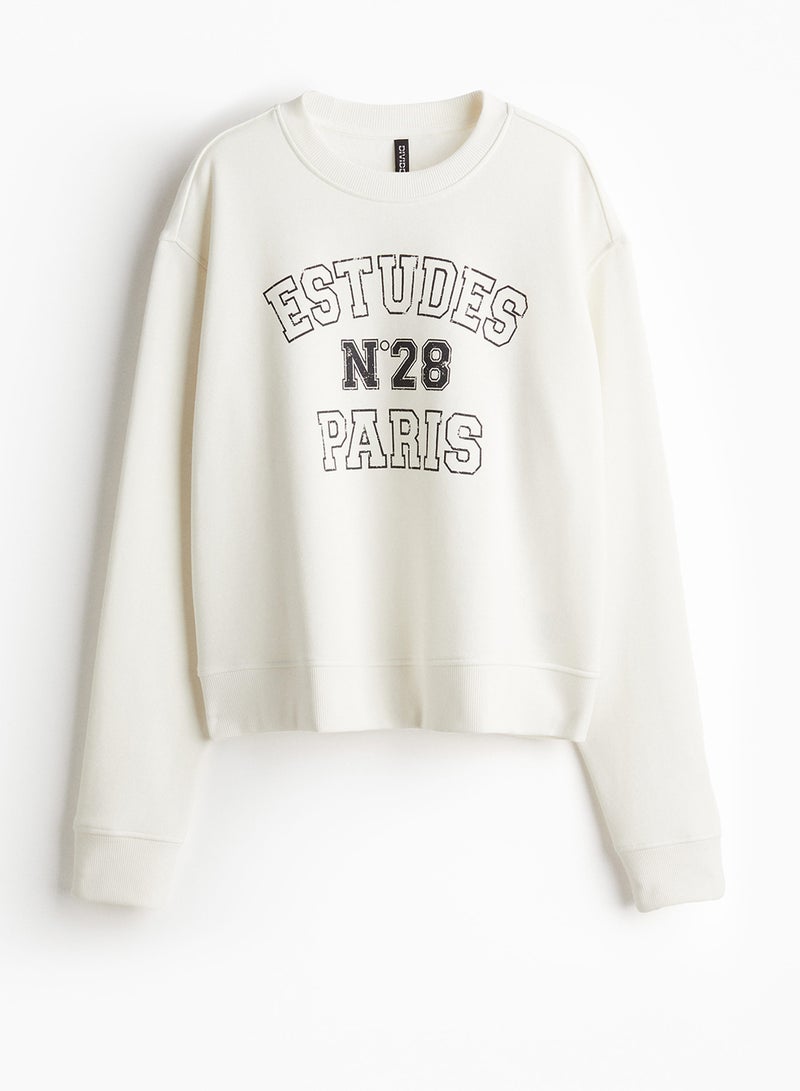 Oversized Motif-Front Sweatshirt