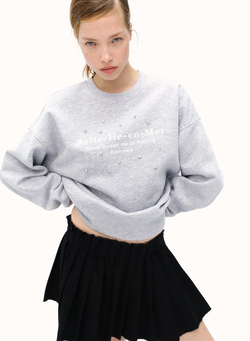 Oversized Motif-Detail Sweatshirt