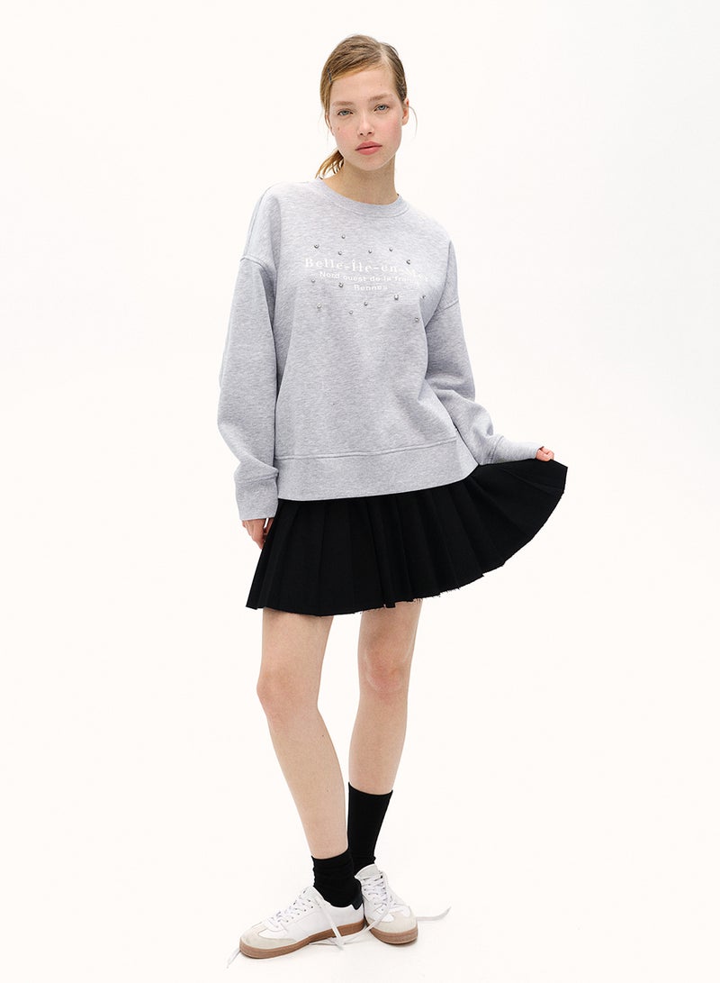 Oversized Motif-Detail Sweatshirt