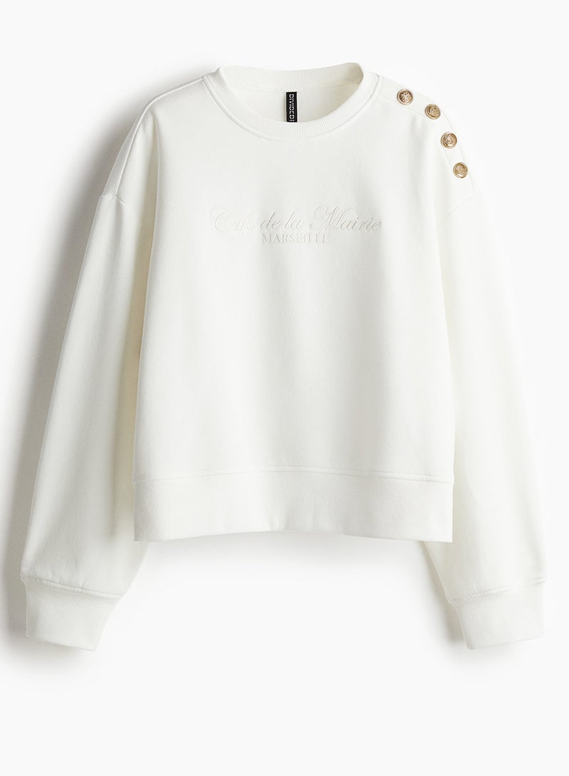 Button-Detail Sweatshirt