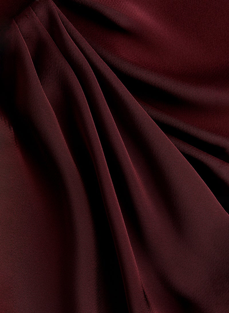 Pleat-Detail Satin Blouse