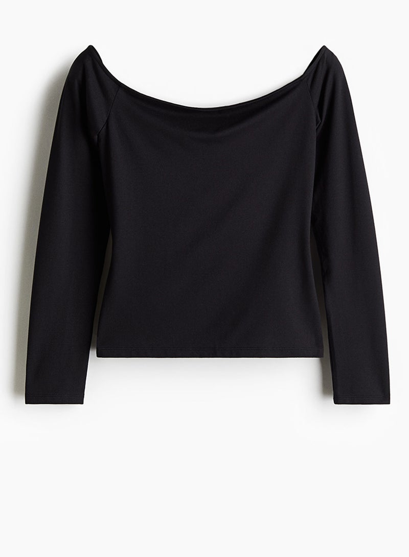 Off-The-Shoulder Jersey Top