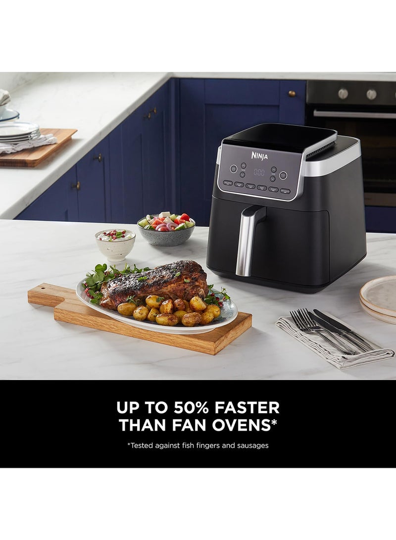 Air Fryer Max Pro, 6.2L, Uses No Oil, Large Square Single Drawer, Roast, Bake, Air Fry, Family Size, Digital, Cook From Frozen, Non-Stick, Dishwasher Safe Basket & Crisper Plate 5.5 L 2000 W AF180ME Black