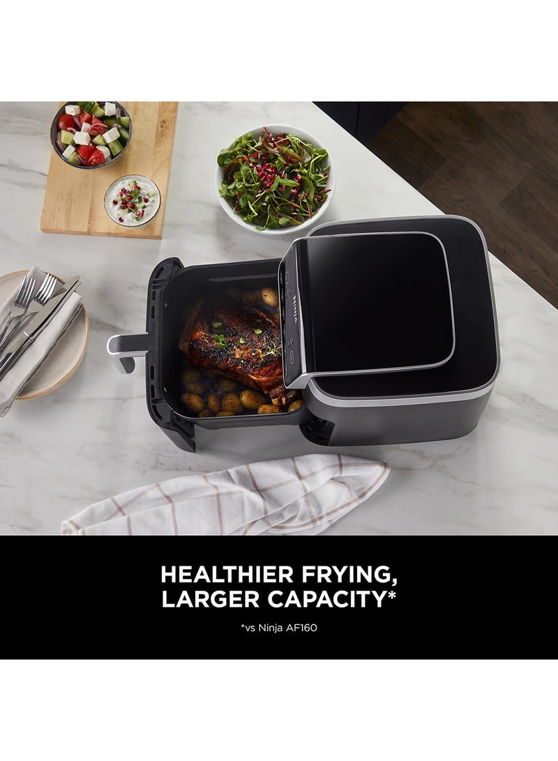 Air Fryer Max Pro, 6.2L, Uses No Oil, Large Square Single Drawer, Roast, Bake, Air Fry, Family Size, Digital, Cook From Frozen, Non-Stick, Dishwasher Safe Basket & Crisper Plate 5.5 L 2000 W AF180ME Black