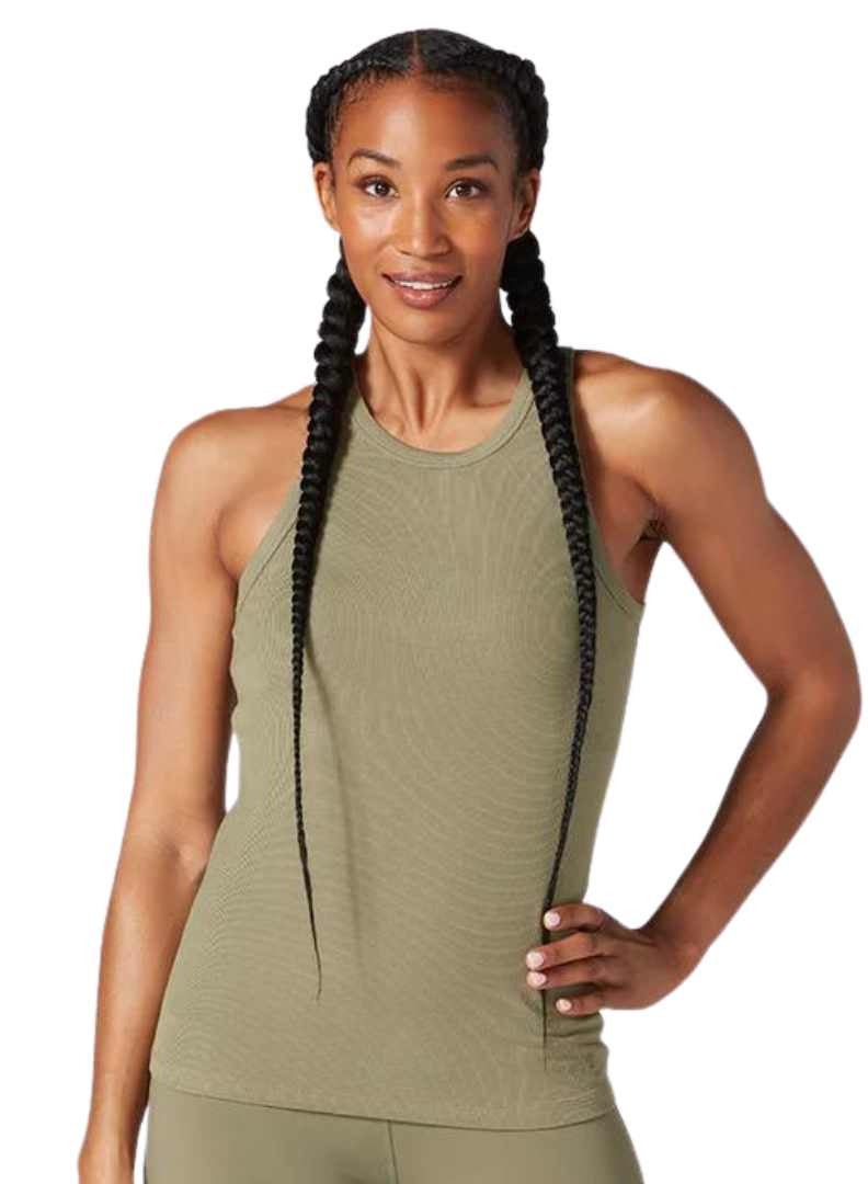 PERFECT FIT RIB TANK LIGHT OLIVE