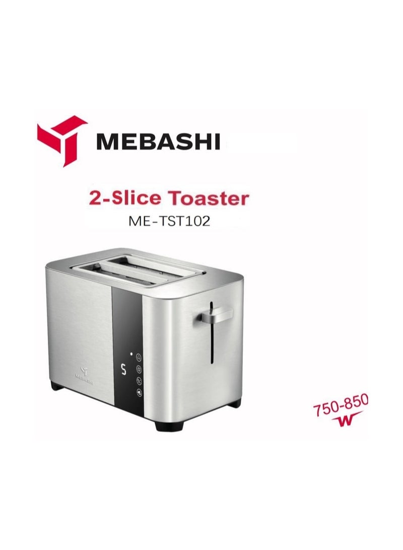 2 Slice Bread Toaster Stainless Steel Body With Digital Display