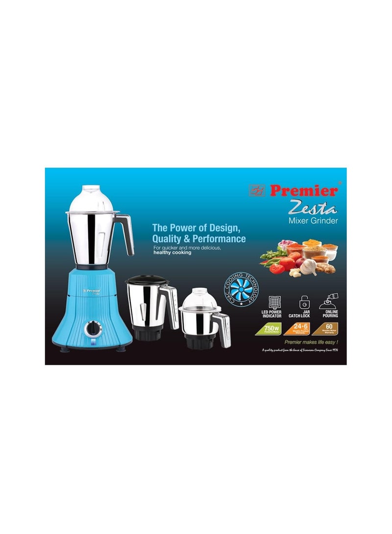 Premier Zesta Mixer Grinder 230V/750W - MG5150 (AQUA BLUE)