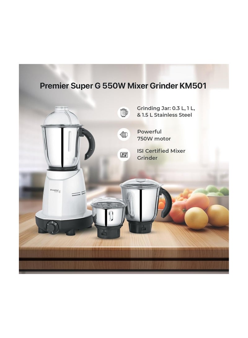 Premier Super G Mixer Grinder KM 501, 550W, 3 Jars