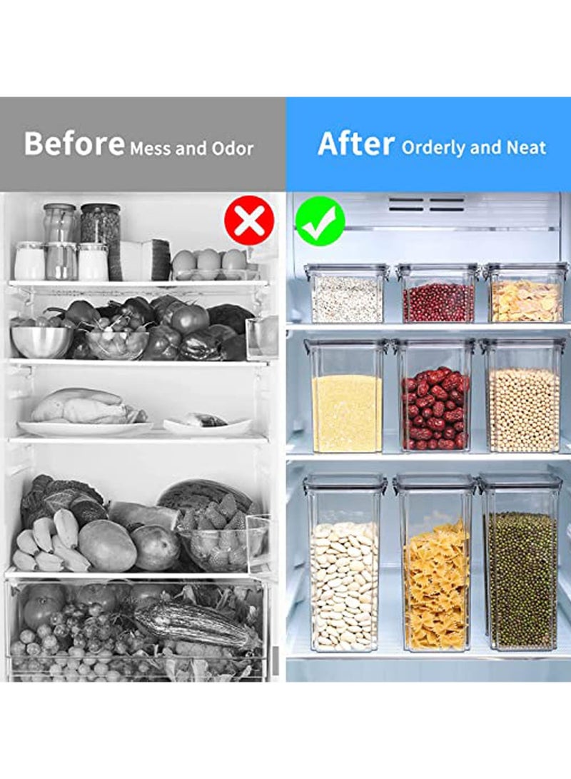 Airtight Food Storage Container with Lock Lids,Cereal & Dry Storage Jars,Kitchen and Pantry Organization Canisters for Cereal,Coffee,Rice,Flour and Sugar (950ml/Set of 6)