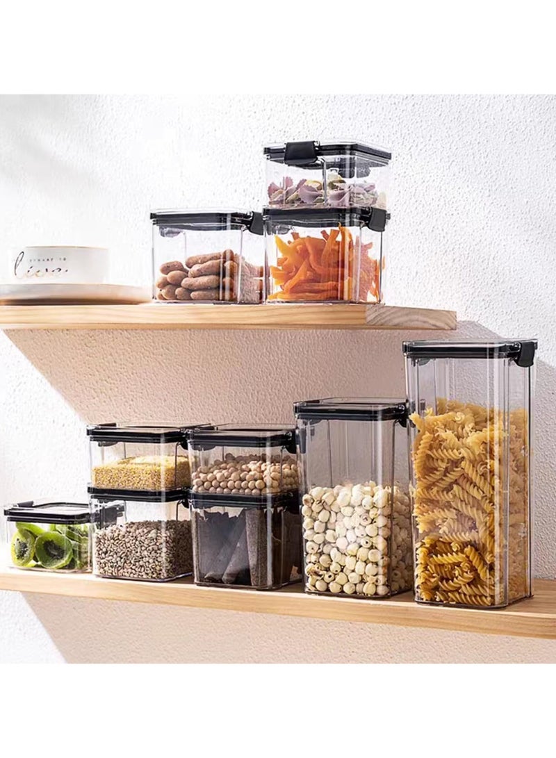 Airtight Food Storage Container with Lock Lids,Cereal & Dry Storage Jars,Kitchen and Pantry Organization Canisters for Cereal,Coffee,Rice,Flour and Sugar (950ml/Set of 6)
