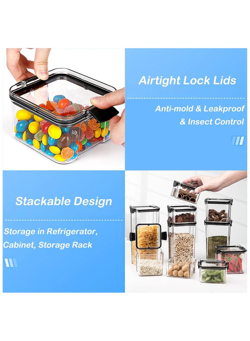 Airtight Food Storage Container with Lock Lids,Cereal & Dry Storage Jars,Kitchen and Pantry Organization Canisters for Cereal,Coffee,Rice,Flour and Sugar (950ml/Set of 6)