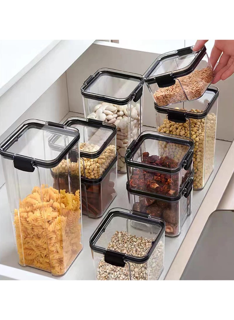 Airtight Food Storage Container with Lock Lids,Cereal & Dry Storage Jars,Kitchen and Pantry Organization Canisters for Cereal,Coffee,Rice,Flour and Sugar (1800ml/Set of 6)