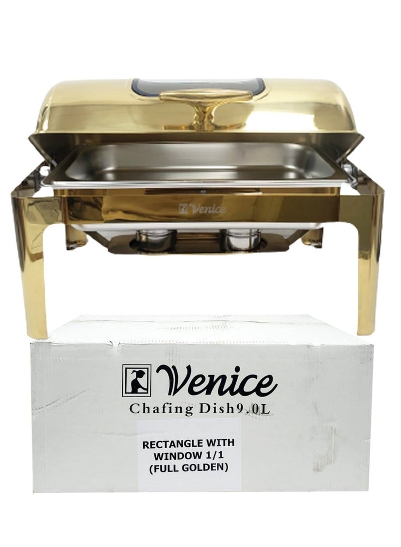 Roll Top Chafing Dish With Window 9 Ltr