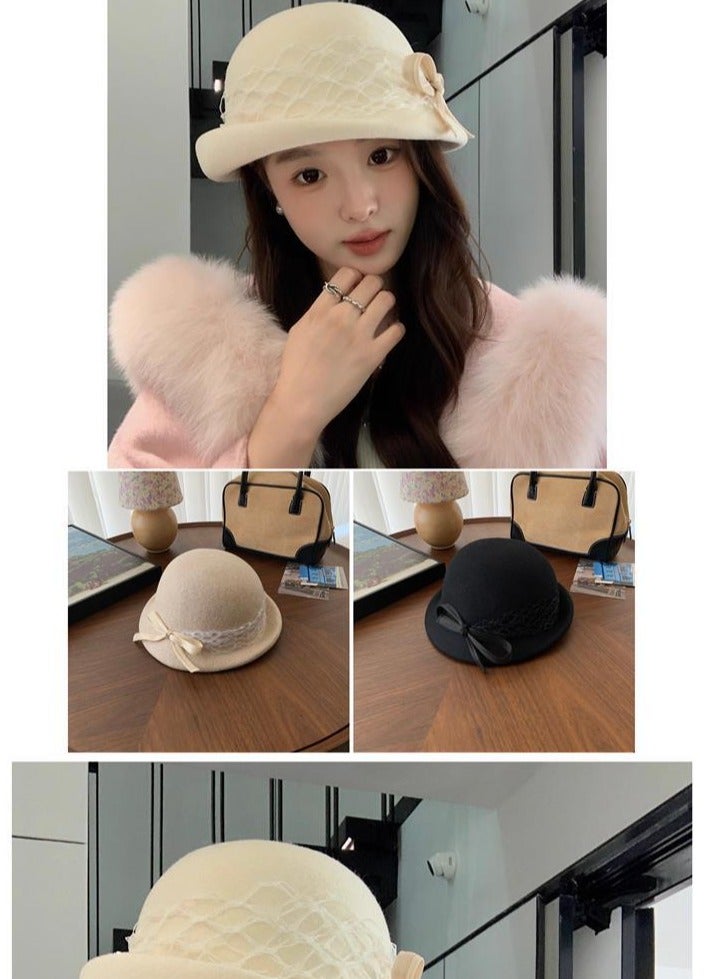 Women's Pure Wool Beret Top Hat