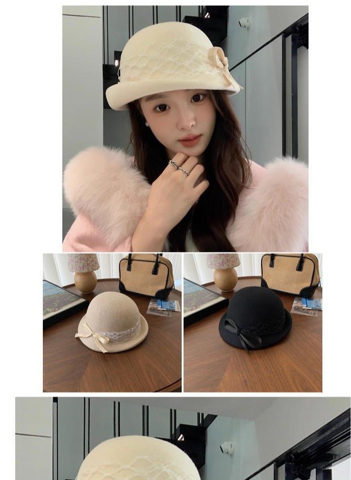 Women's Pure Wool Beret Top Hat