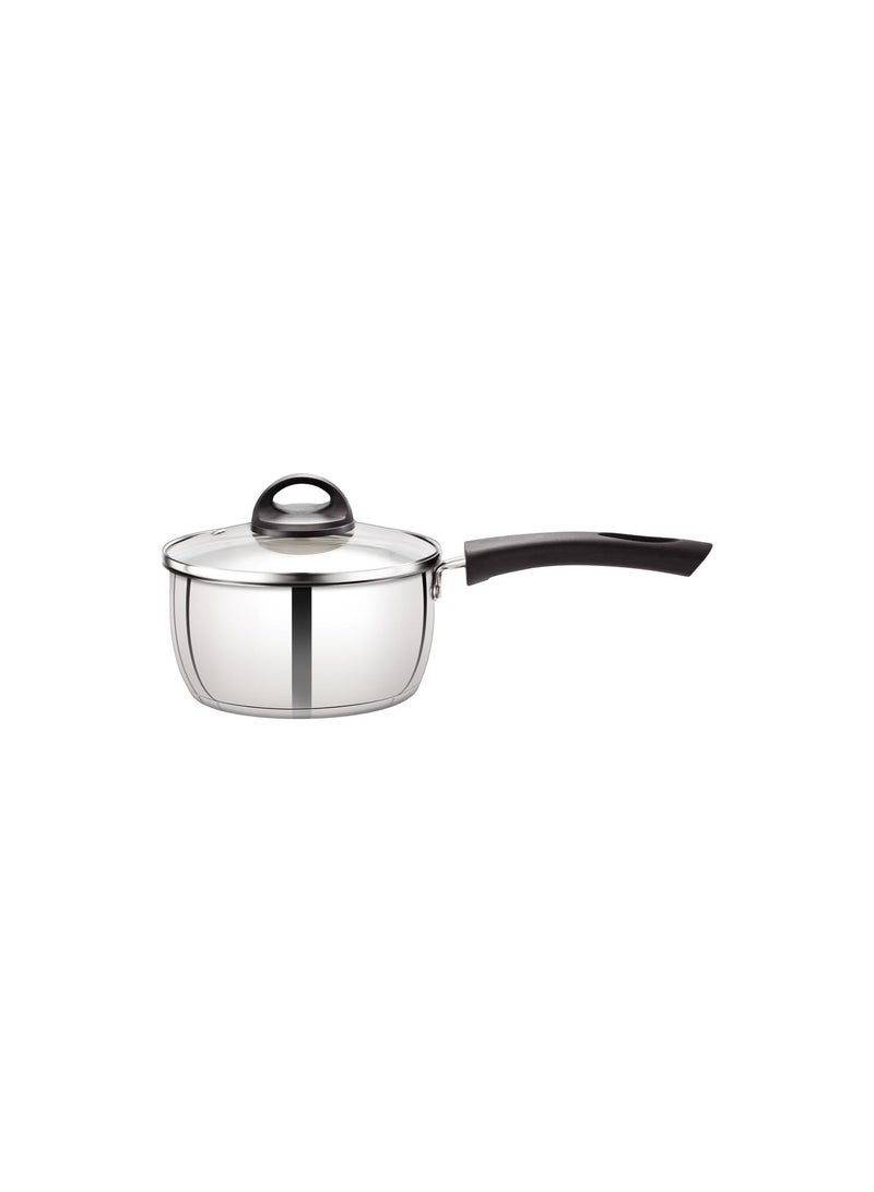 Premier Stainless Steel Induction Base Saucepan 20cm with Glass Lid