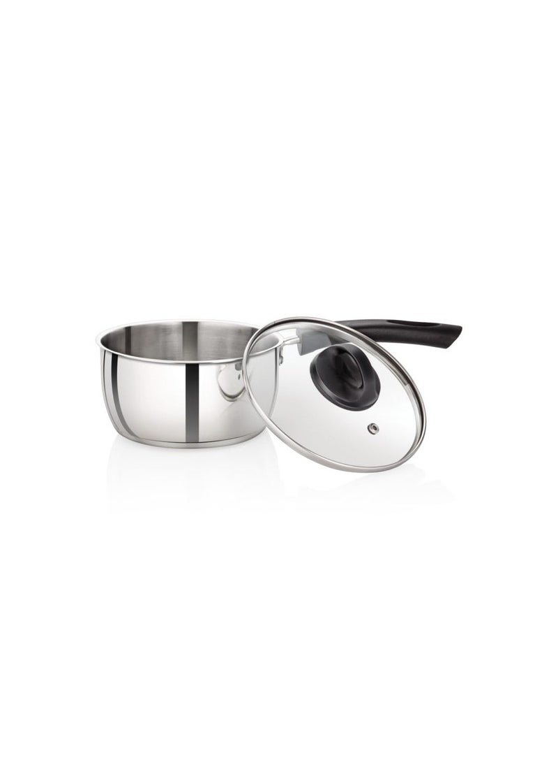 Premier Stainless Steel Induction Base Saucepan 20cm with Glass Lid