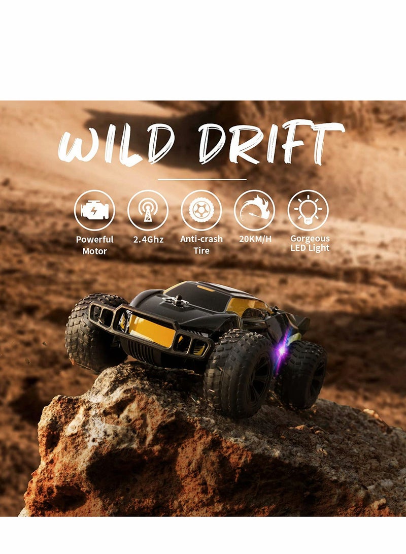 Remote Control Car 2.4GHz Electric RC Racing Cars with 1 Rechargeable Power and Lights 1:22 Electric Toy Car Gift with 100mins Running for 3 4 5 6 7 8 Year Old Boys Girls Kids