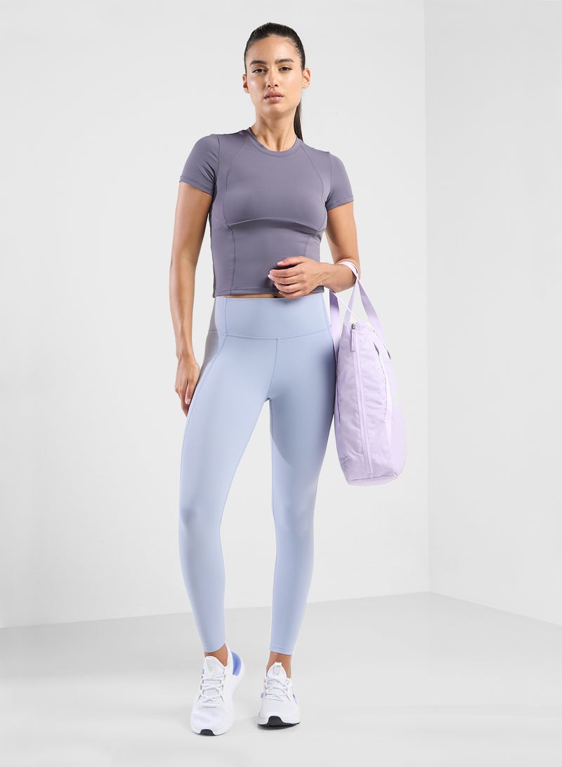 High Waist Seam Detail Leggings with Side Pocket