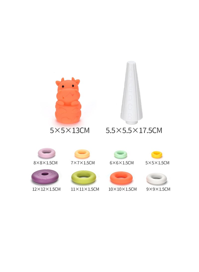 Educational Multicolored Stacking Plastic Rings Tower Set