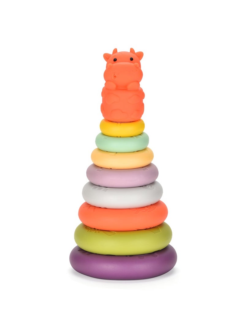 Educational Multicolored Stacking Plastic Rings Tower Set